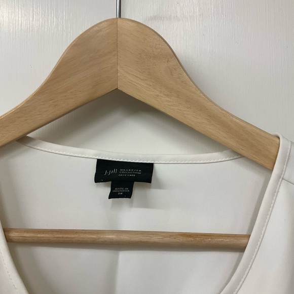 J.Jill Wearever Collection Women's Cream Ivory V-Neck 3/4 Sleeve Top 2X - Picture 7 of 7